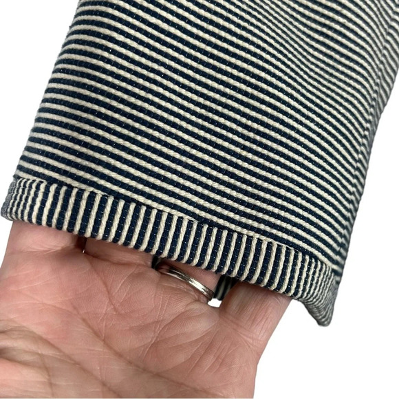 TALBOTS The Jackie Fit Navy/Linen Striped Button Down 4 button Blazer Size 12 - Picture 2 of 10